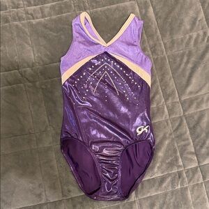 GK Purple Shimmer Leotard with Rhinestones size CM